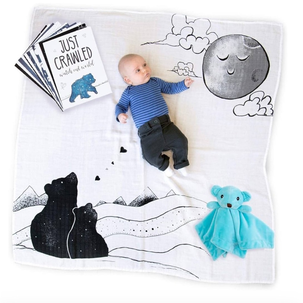 Baby Milestone Blanket with Bear Design